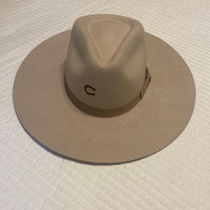 Tan Suede Wide brim hat